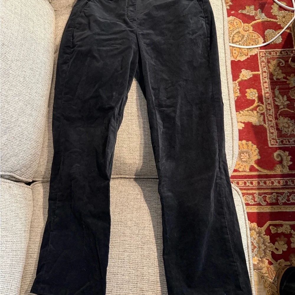 J.Crew Kallie Velvet Pants Black 10P Petite Dress Pants Holiday Party - Picture 2 of 8